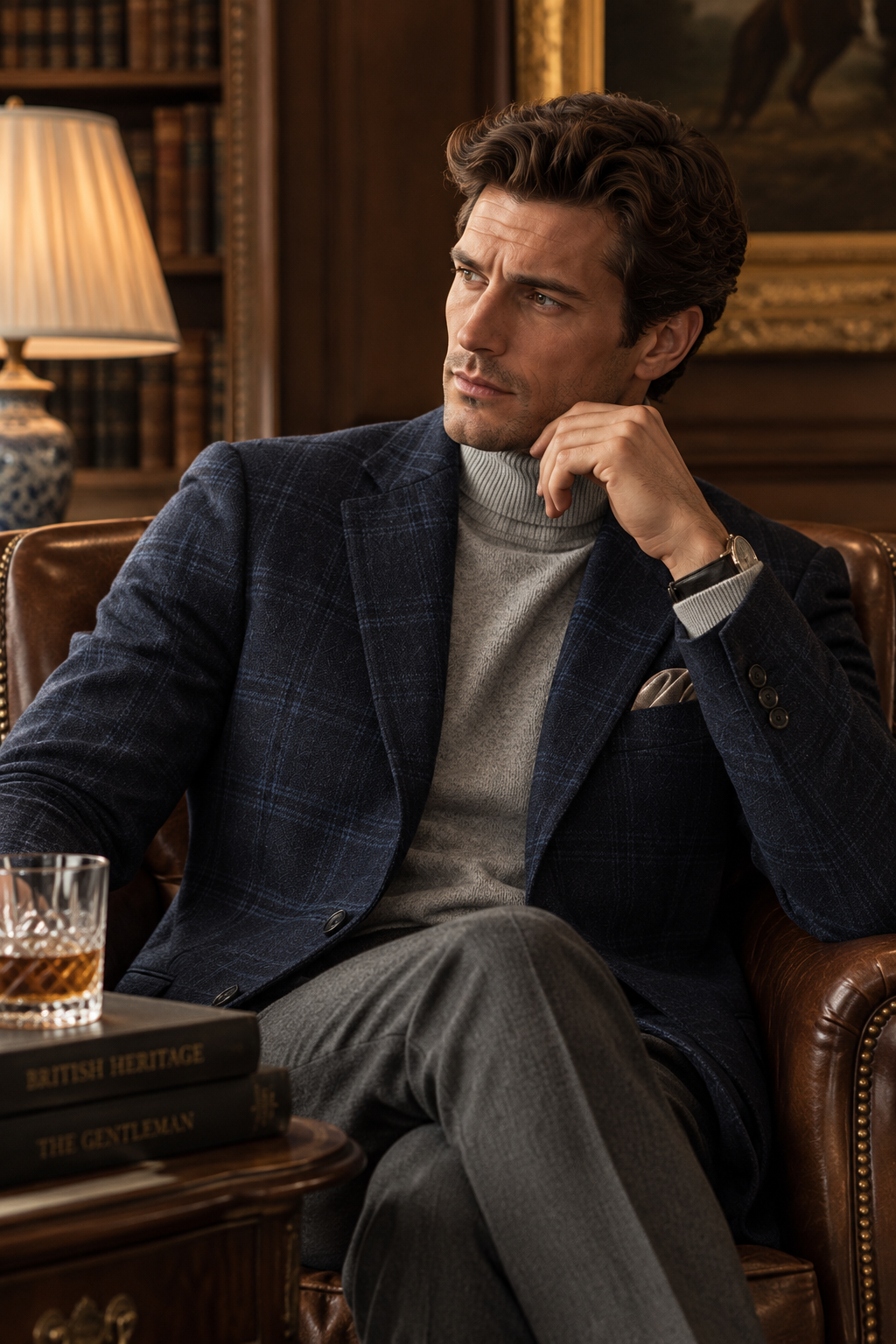 Mens Cashmere and SIlk Blend Wool Blazer