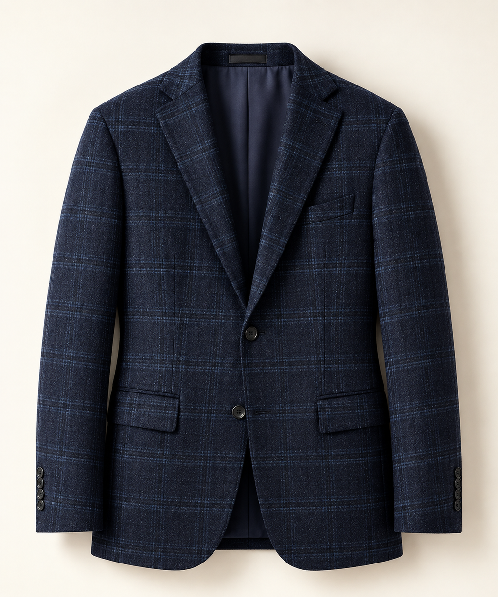 Mens Cashmere and SIlk Blend Wool Blazer