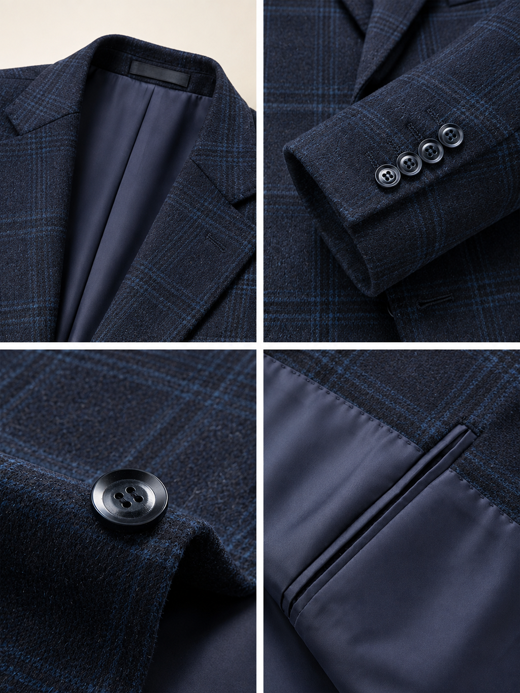 Mens Cashmere and SIlk Blend Wool Blazer