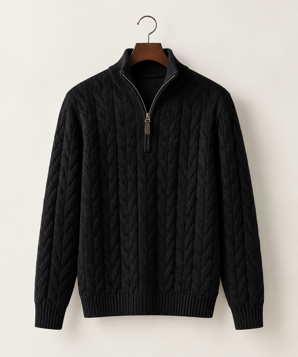 Mens Cable Knit Cotton Sweater