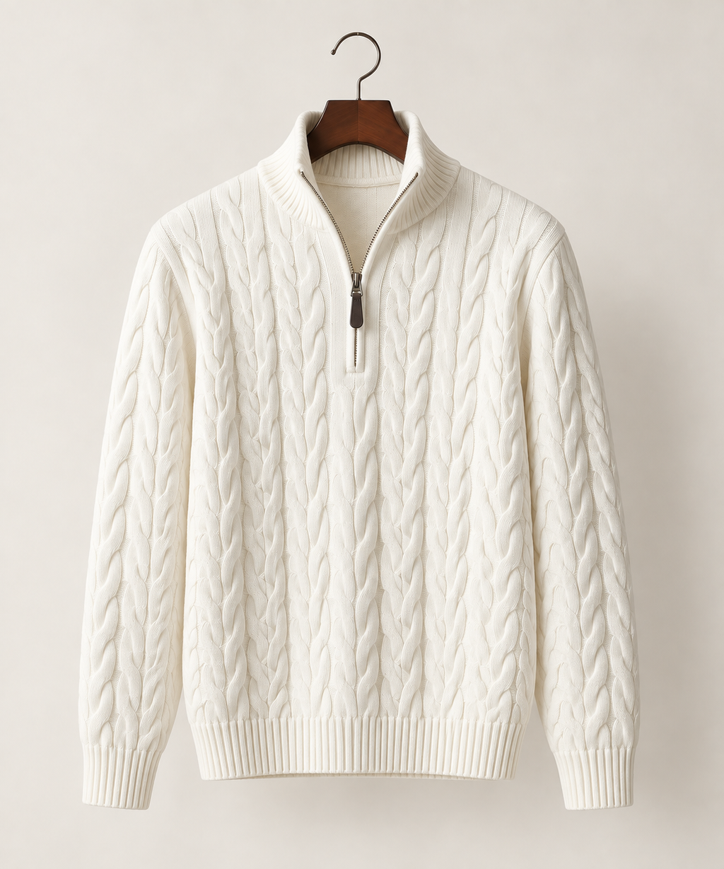 Mens Cable Knit Cotton Sweater