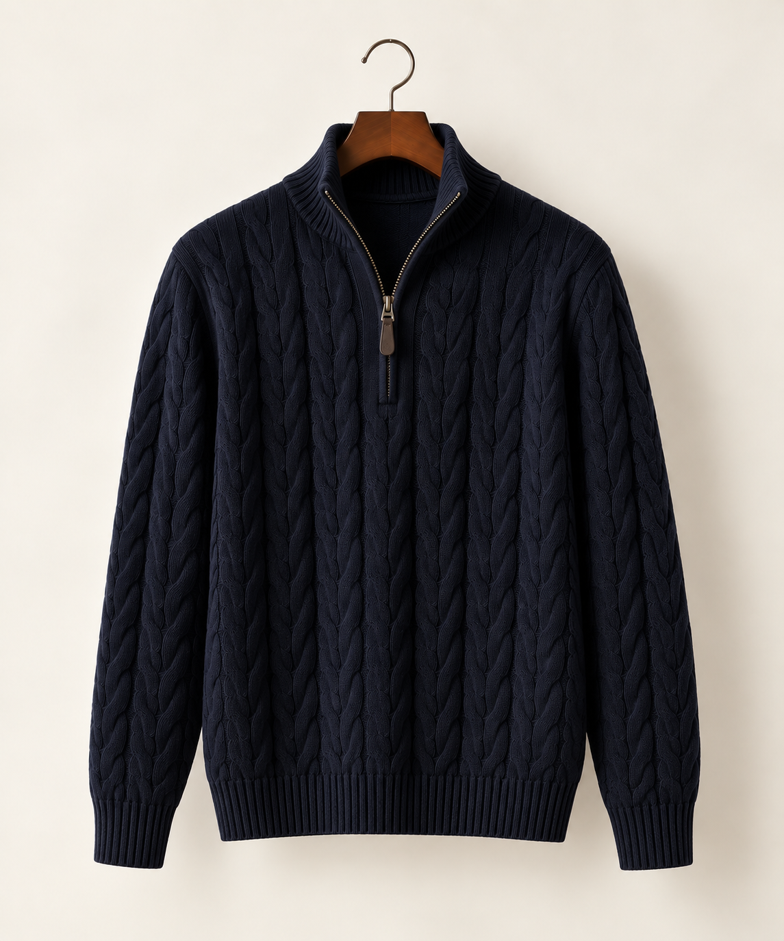 Mens Cable Knit Cotton Sweater