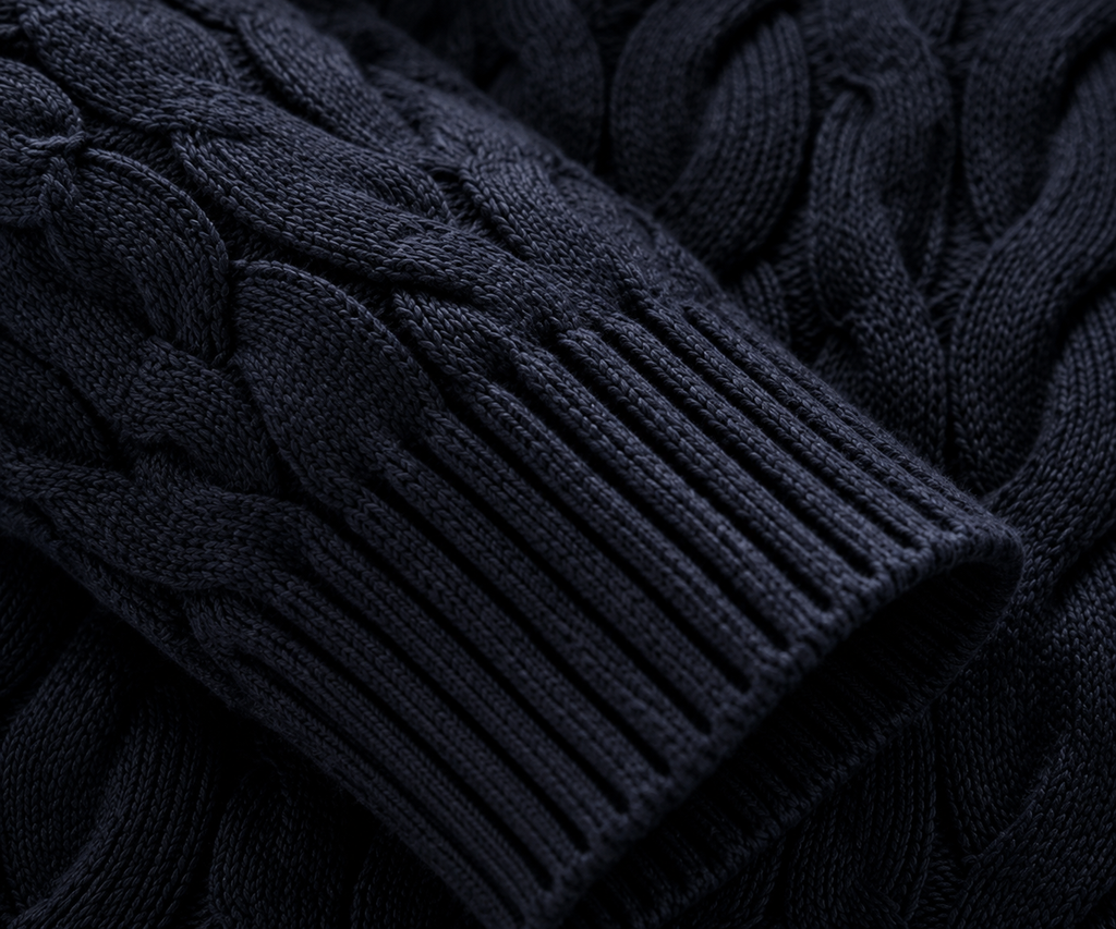 Mens Cable Knit Cotton Sweater