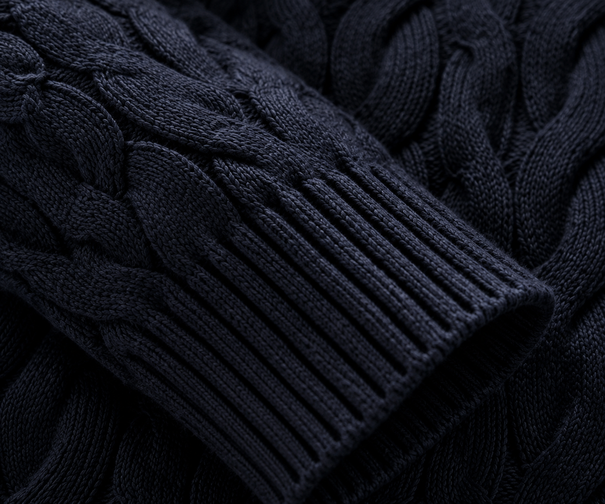 Mens Cable Knit Cotton Sweater