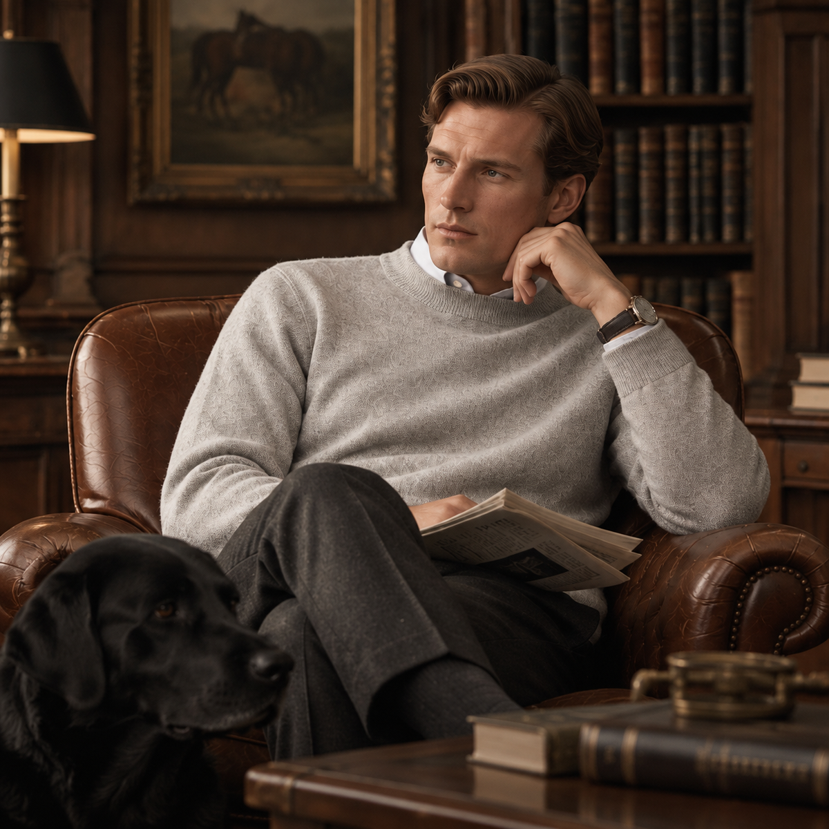 Mens Half Turtleneck Wool Sweater