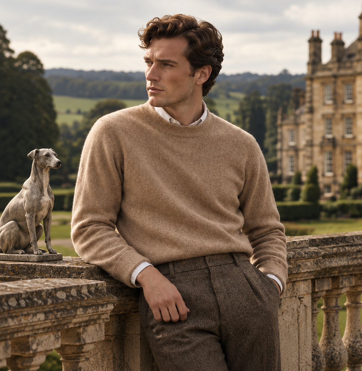 Mens Half Turtleneck Wool Sweater