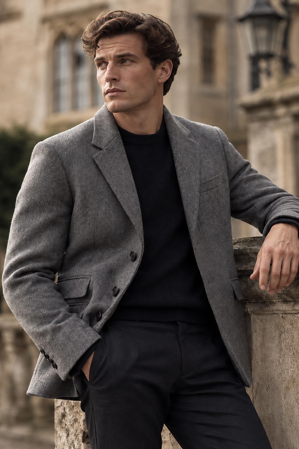 Men's woolen suit jacket