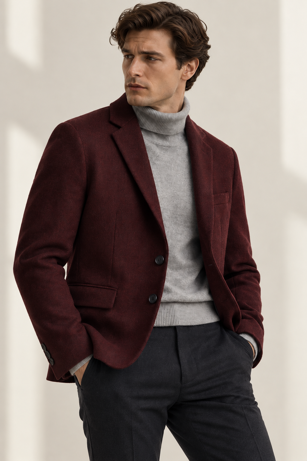 Men's woolen suit jacket