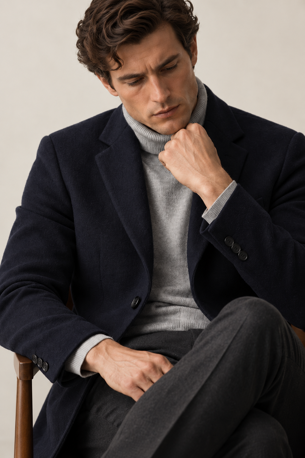 Men's woolen suit jacket