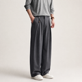 Mens Silk and Linen Blend Straight Pants