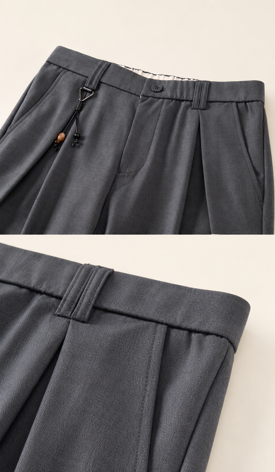 Mens Silk and Linen Blend Straight Pants