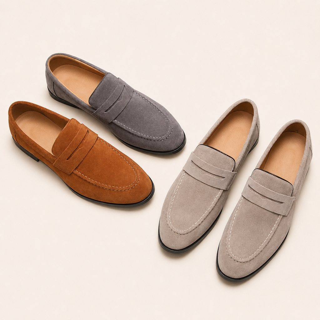 mens leather loafers