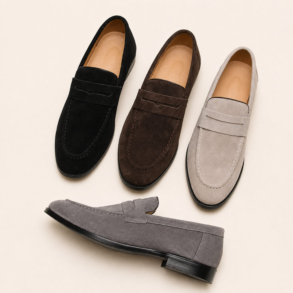 mens leather loafers