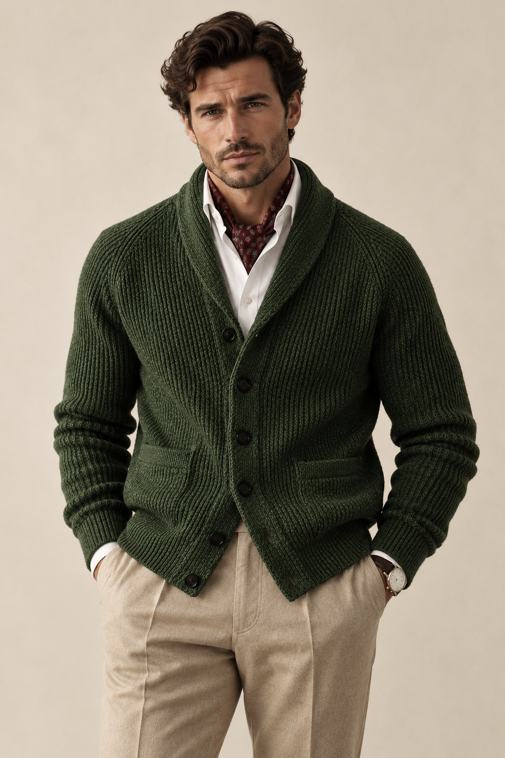 Mens  Thickened Cardigan