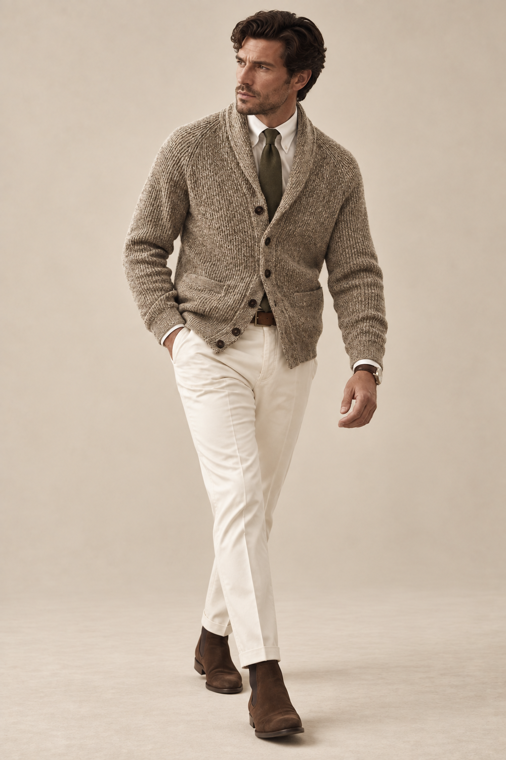 Mens  Thickened Cardigan