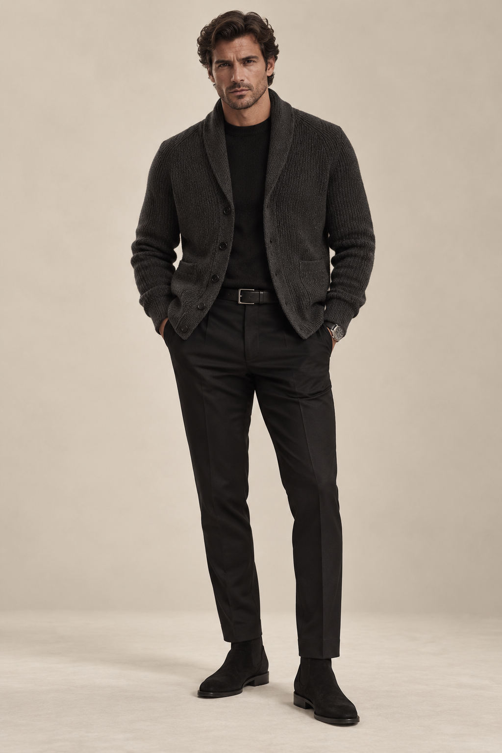 Mens  Thickened Cardigan