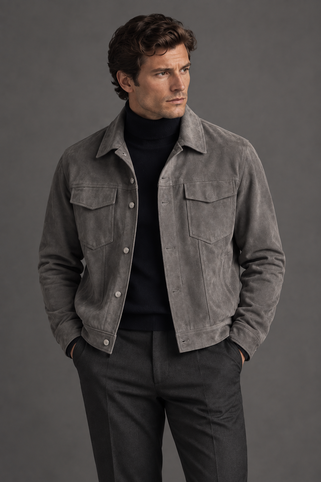 Stretch Suede Jacket for Men