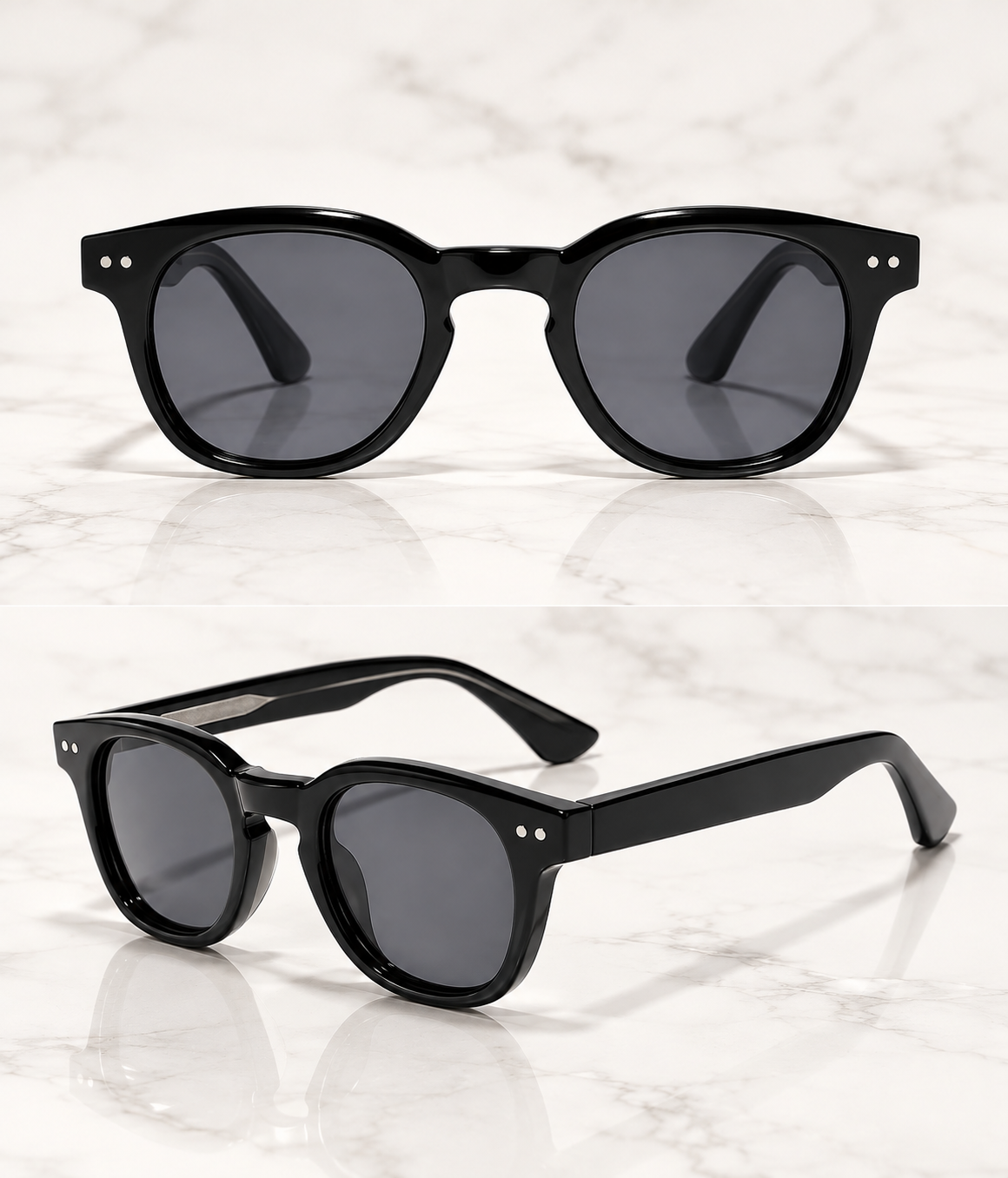 Retro Gold Pin Polarized Sunglasses with UV Protection