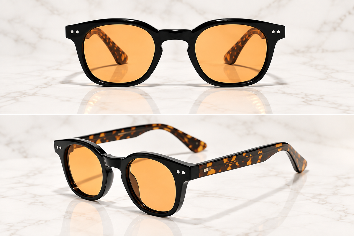 Retro Gold Pin Polarized Sunglasses with UV Protection