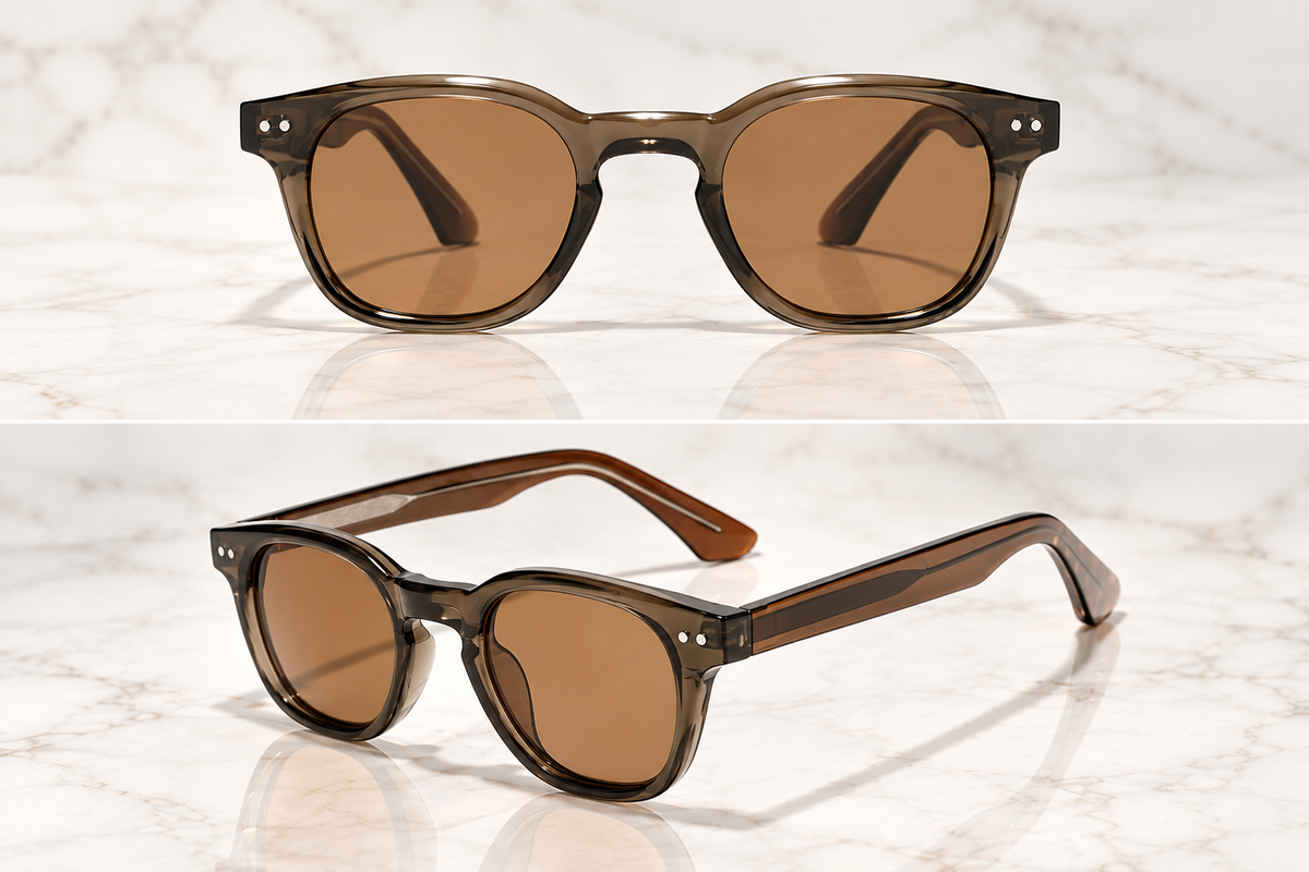 Retro Gold Pin Polarized Sunglasses with UV Protection