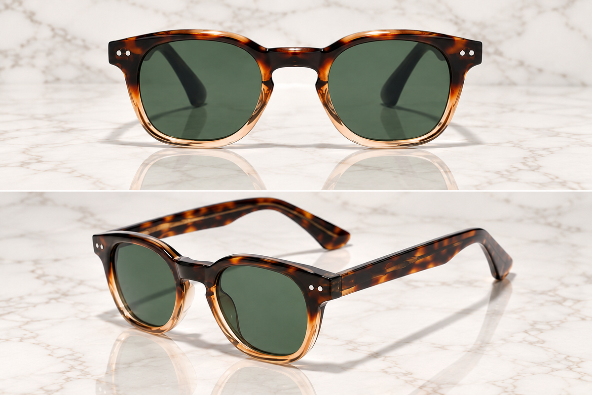 Retro Gold Pin Polarized Sunglasses with UV Protection