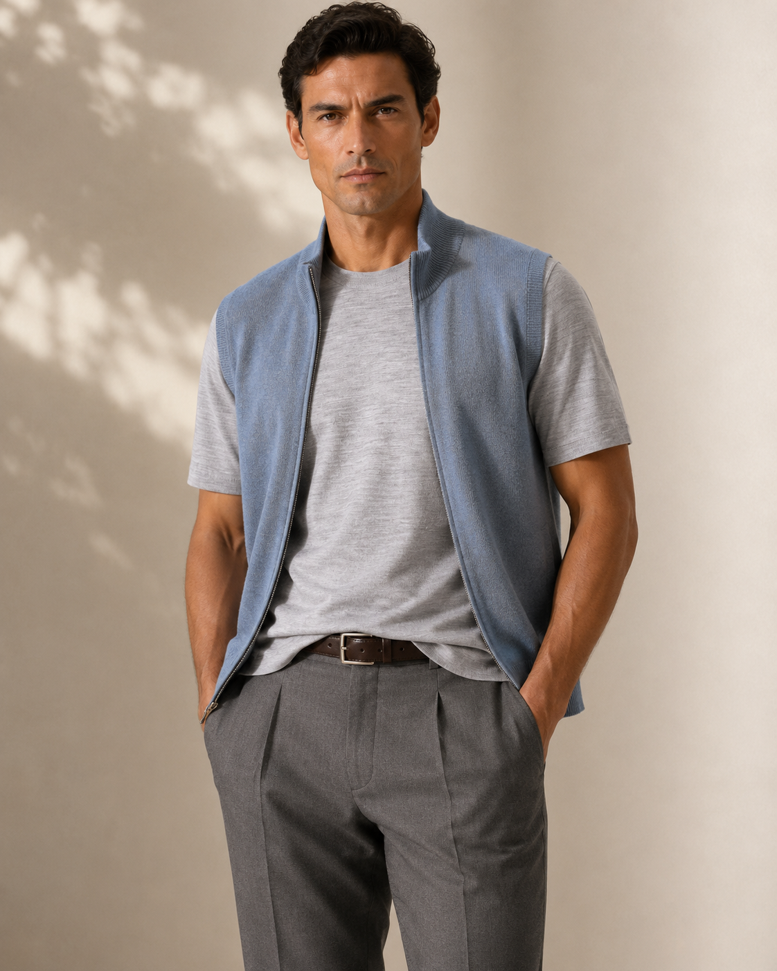 Mens Pure Wool Short Sleeve Knitwear