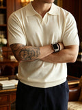 Knitted Polo Shirt Men's Short Sleeve