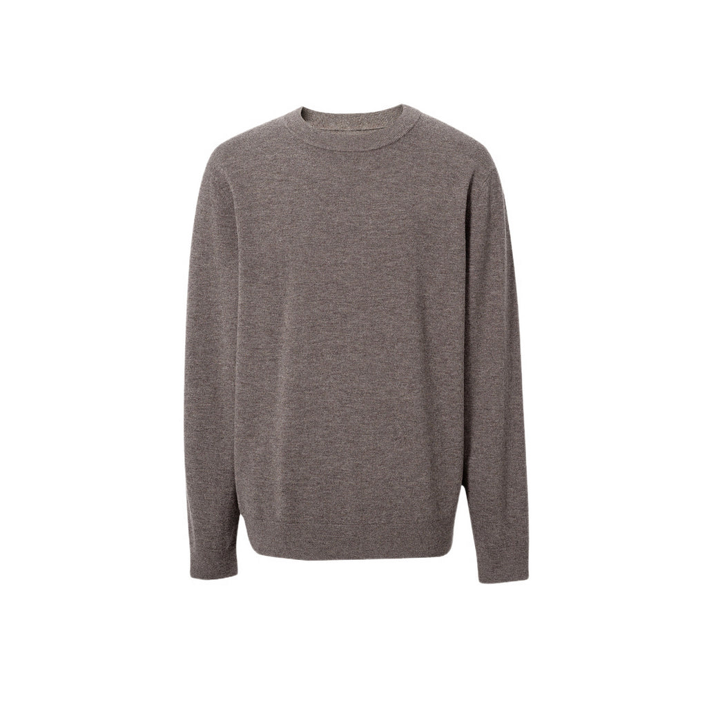Mens Pure Wool Crew Neck Knit Sweater