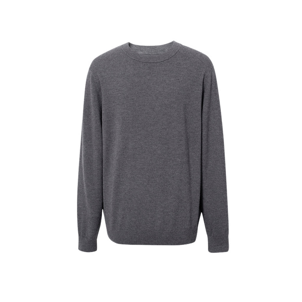 Mens Pure Wool Crew Neck Knit Sweater