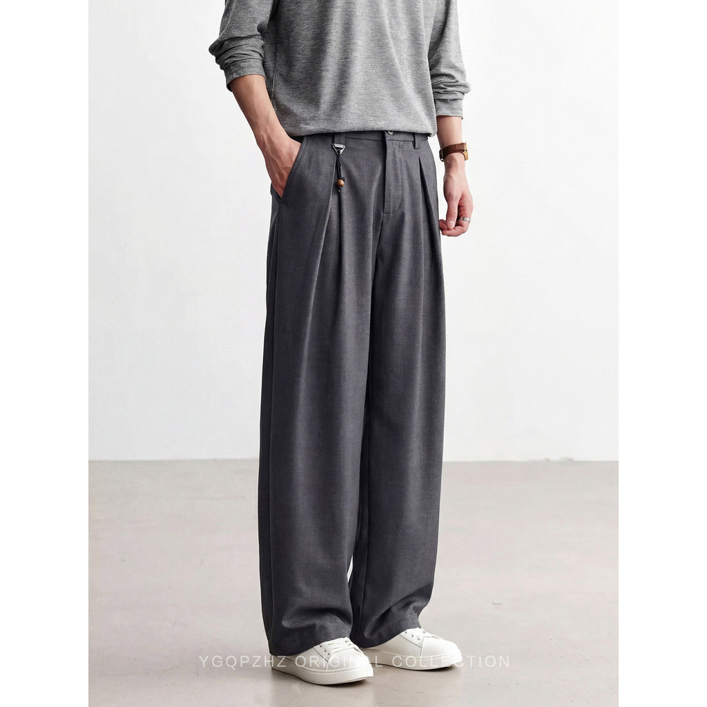 Mens Linen Blend Straight Casual Pants