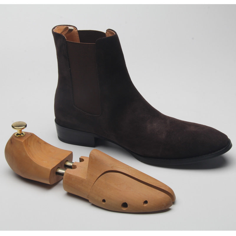 Nubuck Leather Suede Vintage Style Boots