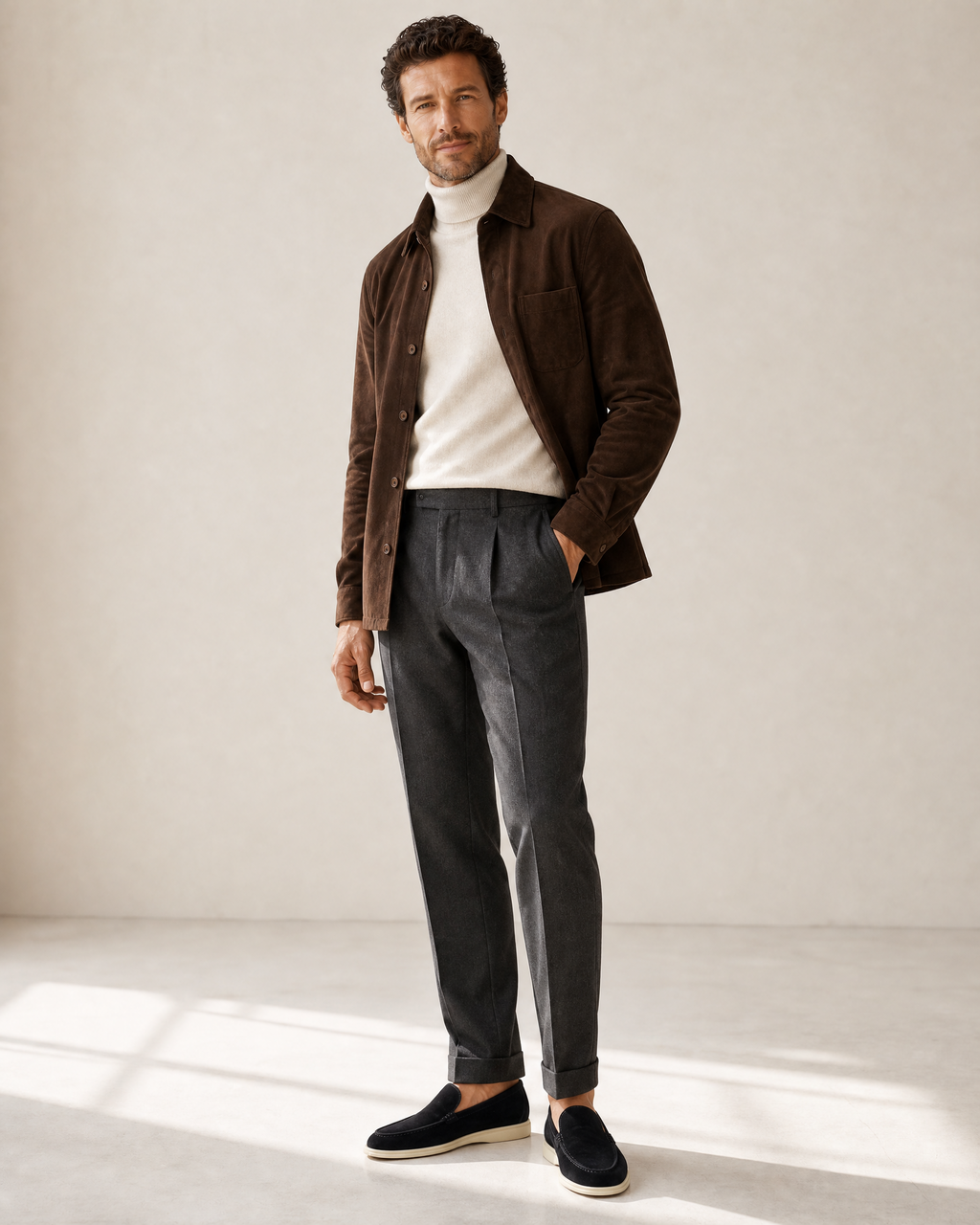 Mens Suede Slip-On Loafers