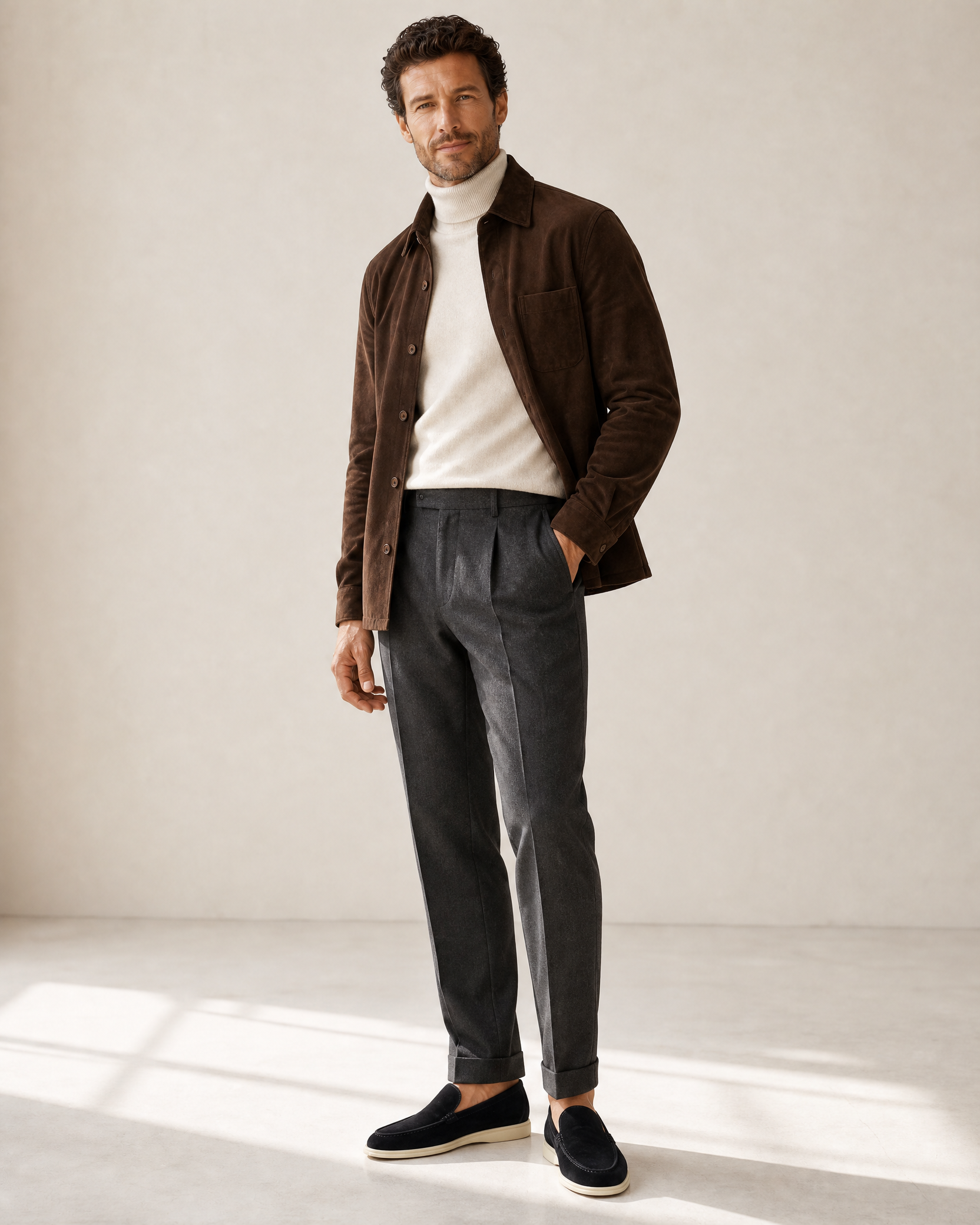 Mens Suede Slip-On Loafers