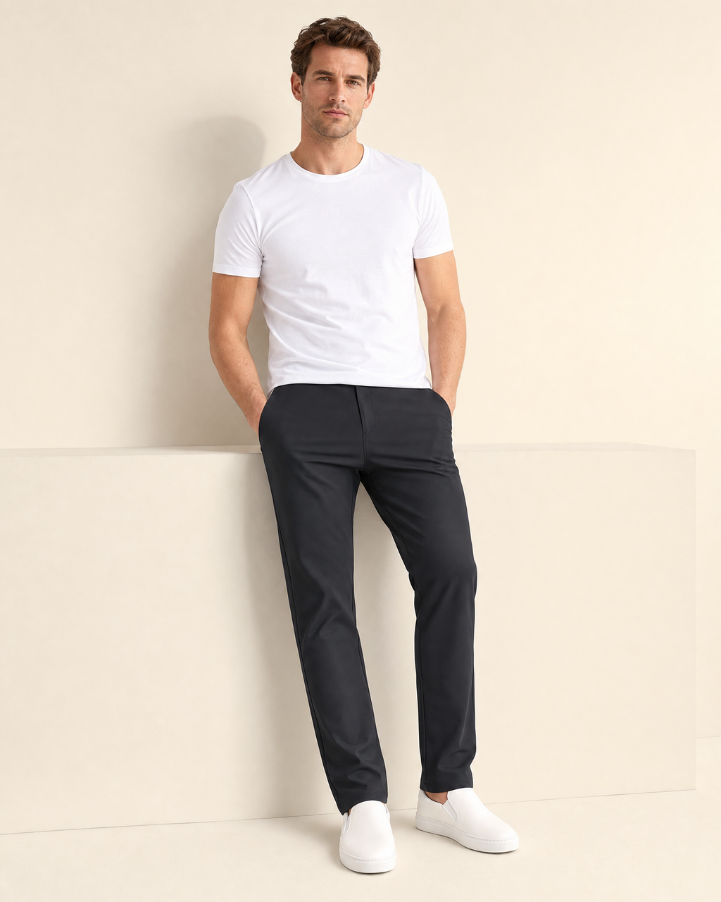 Men's Slim-Fit Cotton Casual Pants