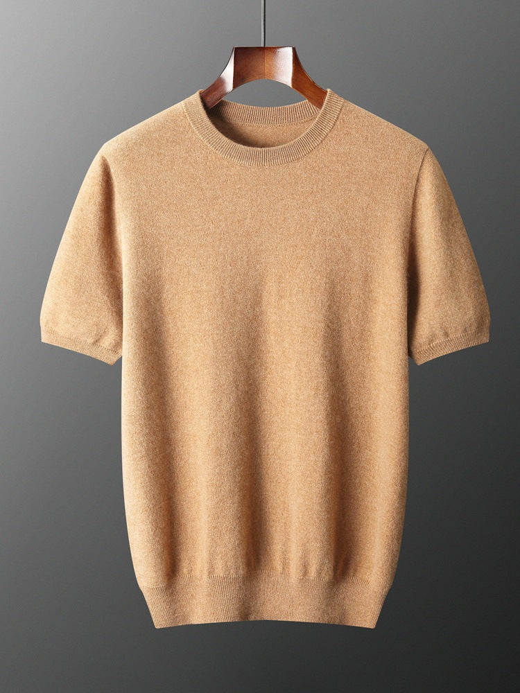 Mens Cashmere Blend Short Sleeve Sweater