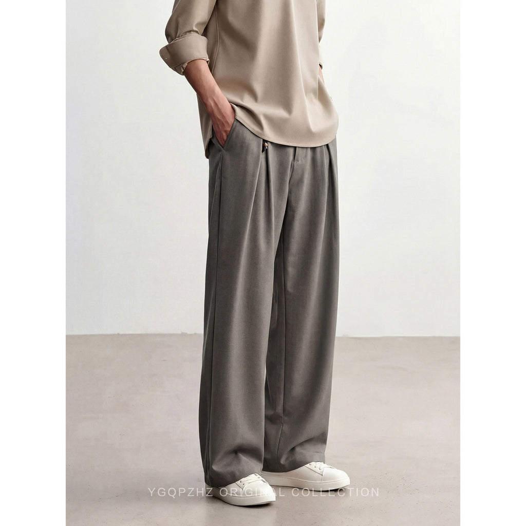 Mens Linen Blend Straight Casual Pants