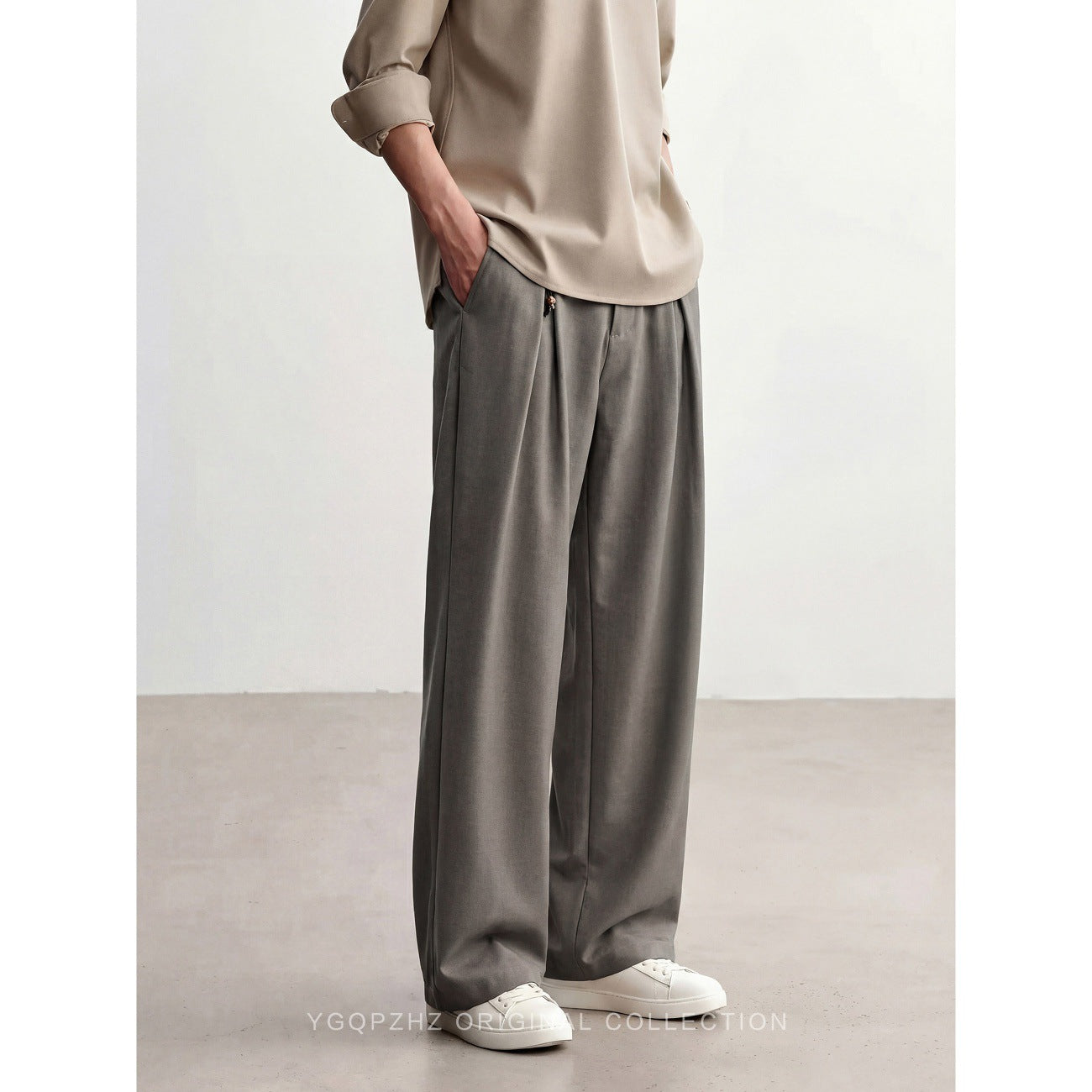 Mens Linen Blend Straight Casual Pants