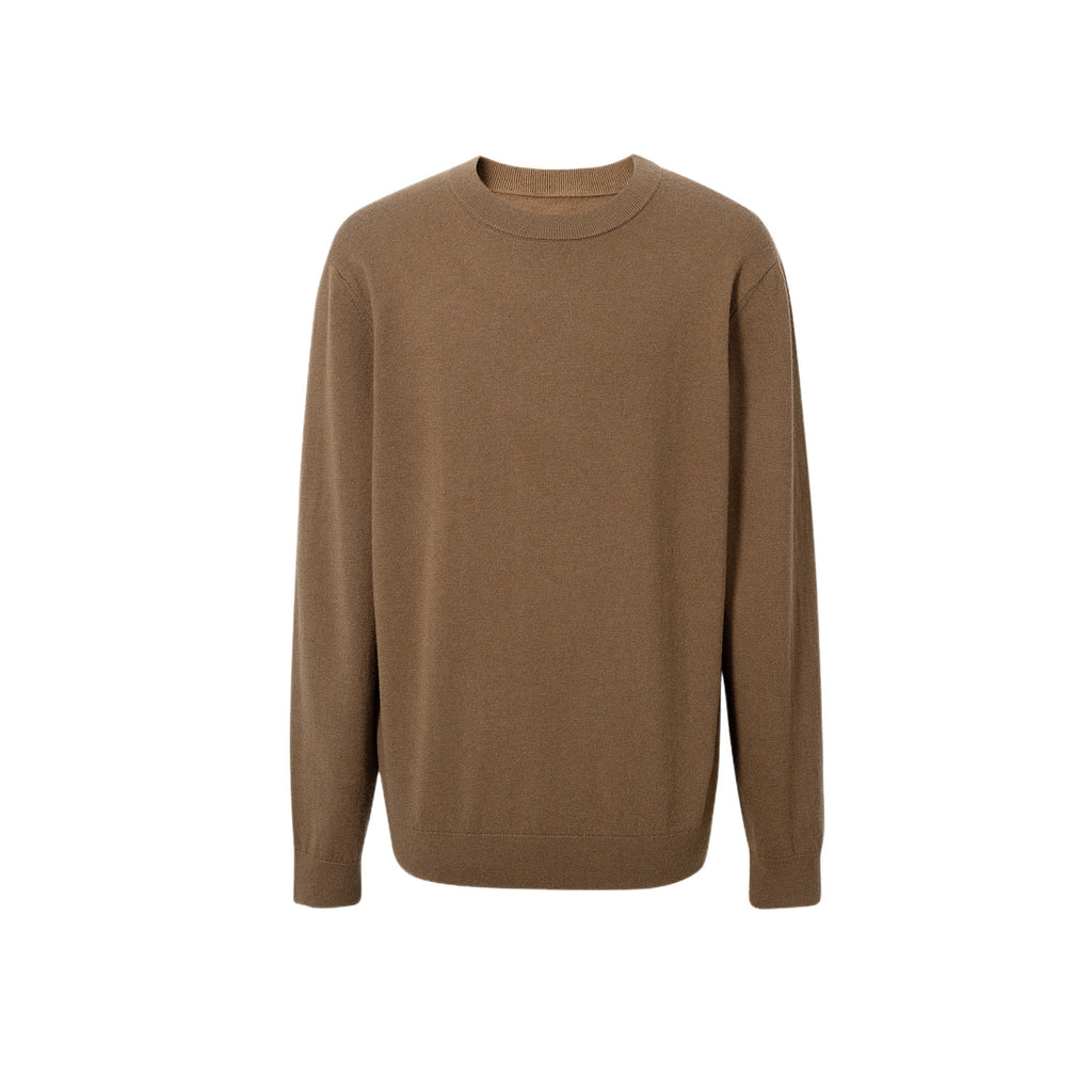 Mens Pure Wool Crew Neck Knit Sweater