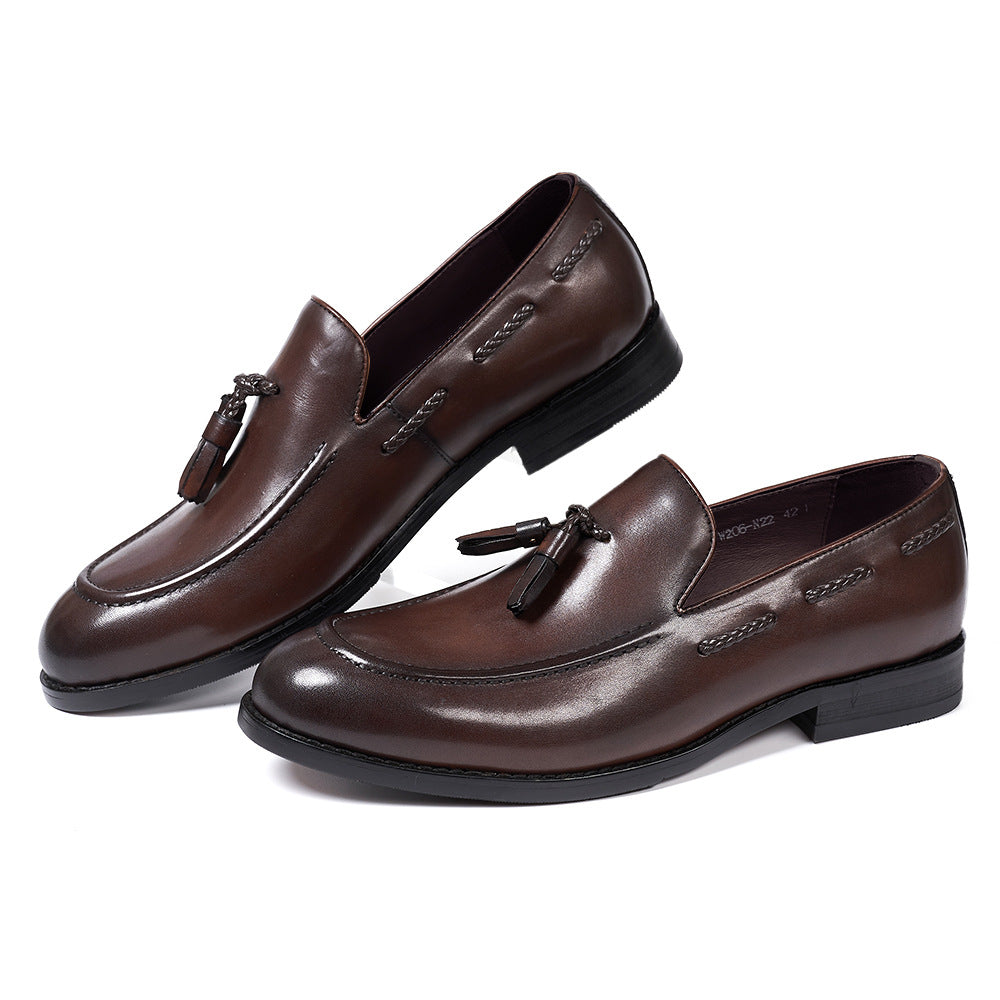 Mens Premium Cowhide Tassel Loafers