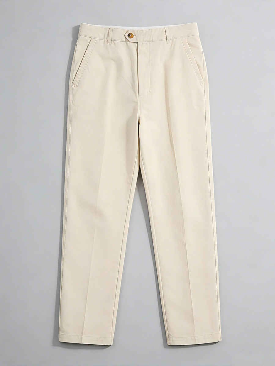 Men's Straight-Leg Cotton Casual Pants
