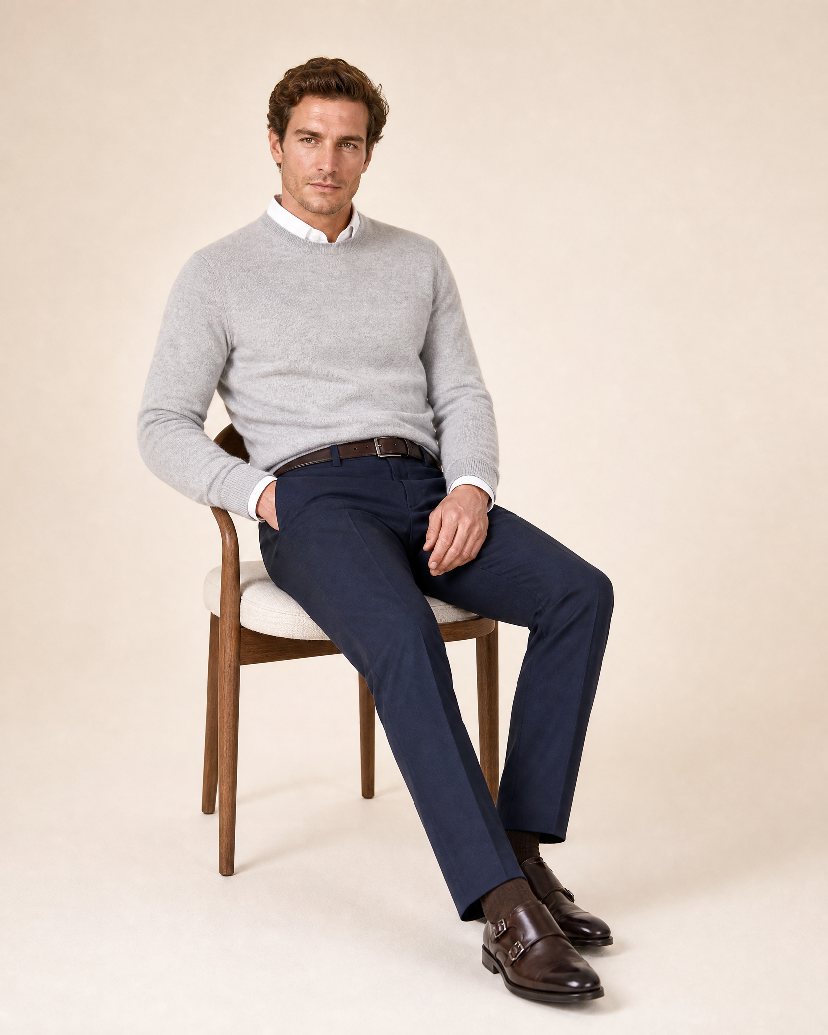 Men's Wool Blend Straight Suit Pants