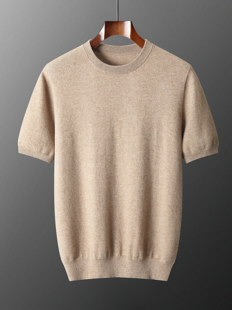 Mens Cashmere Blend Short Sleeve Sweater