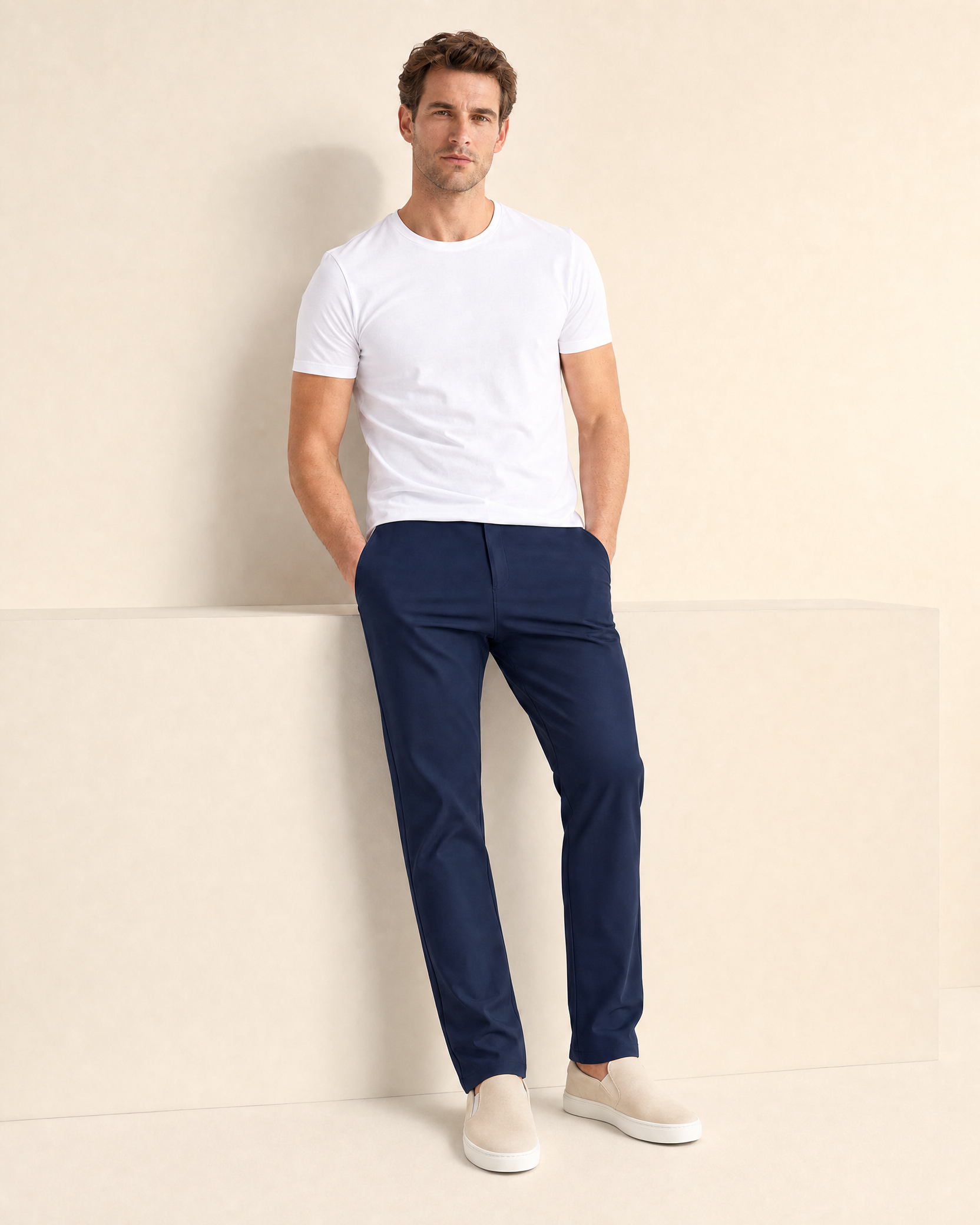 Men's Slim-Fit Cotton Casual Pants