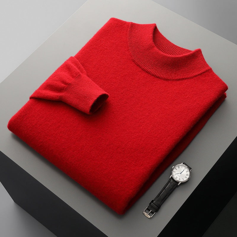 Mens Half Turtleneck Wool Sweater
