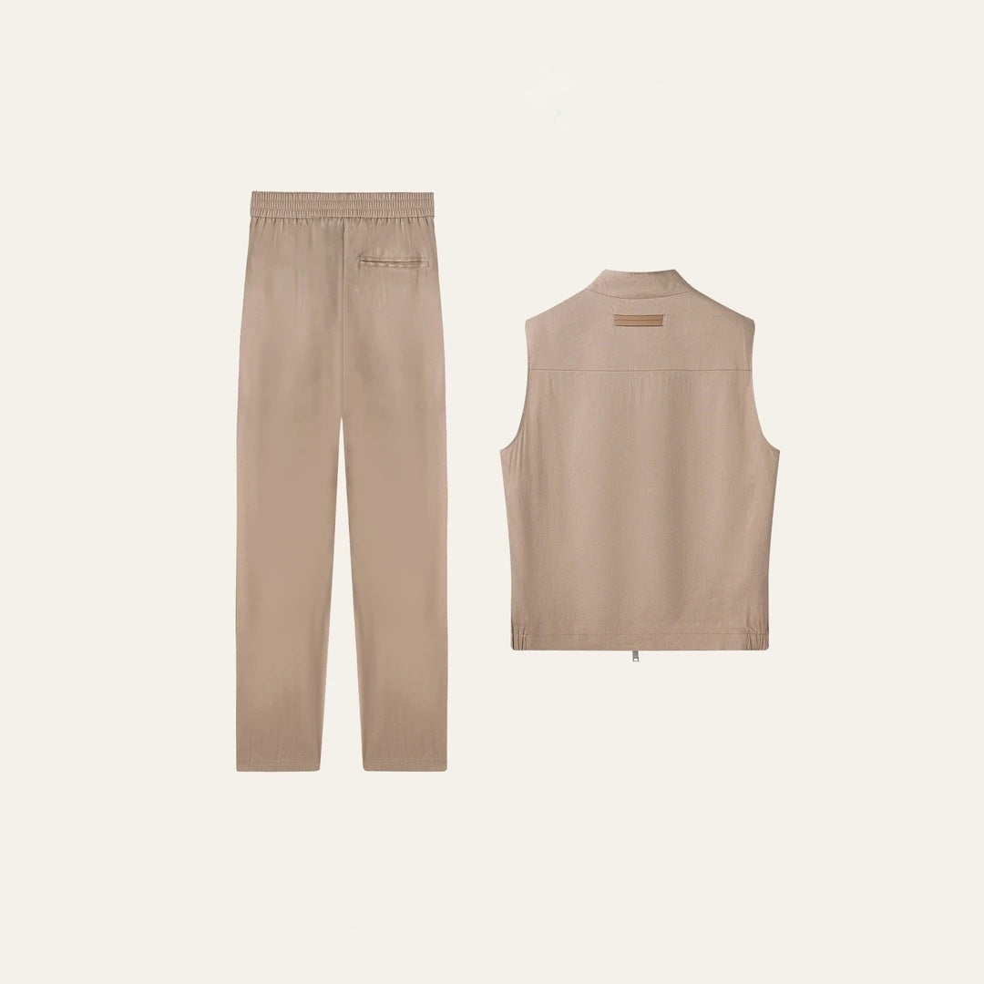 Men's solid-color loose-fitting jacket suit
