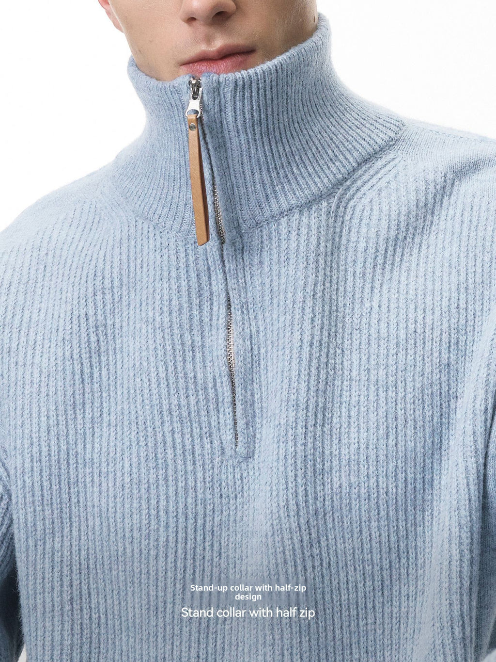 Half-Zip Mock-Neck Sweater