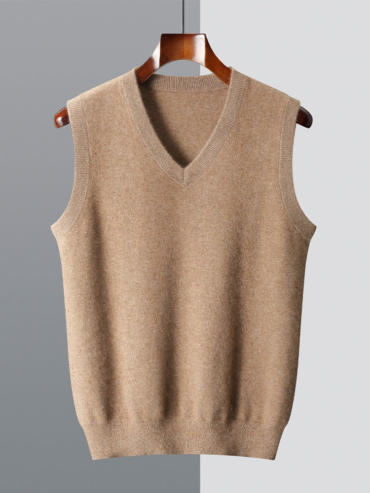 Mens 100% Wool Sleeveless Sweater