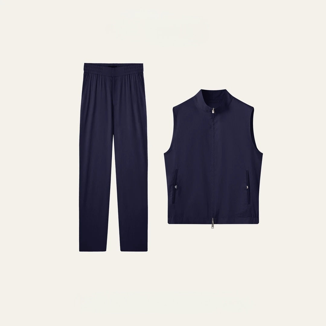 Men's solid-color loose-fitting jacket suit