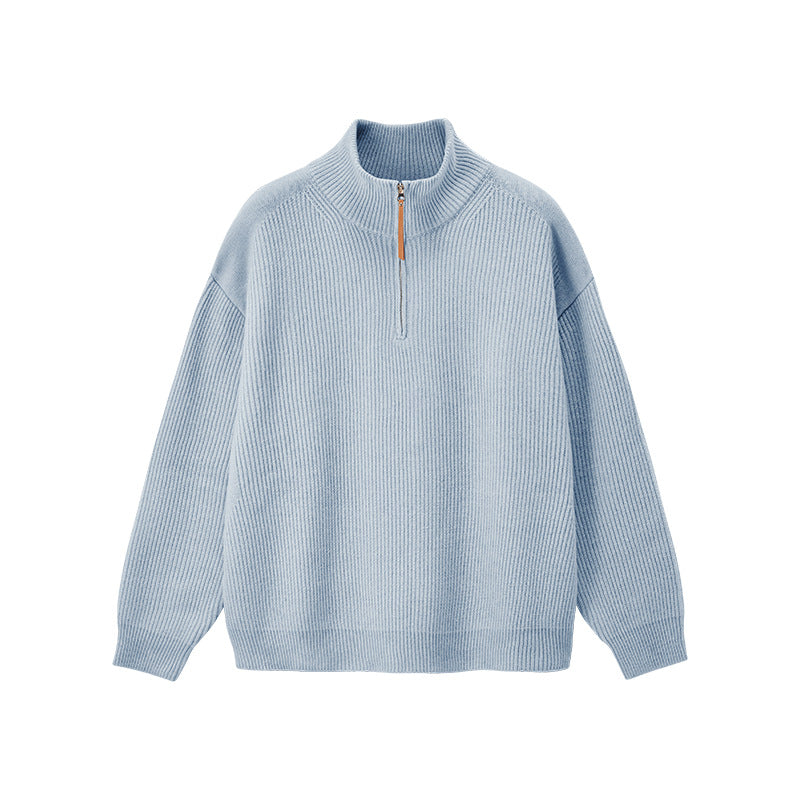 Half-Zip Mock-Neck Sweater