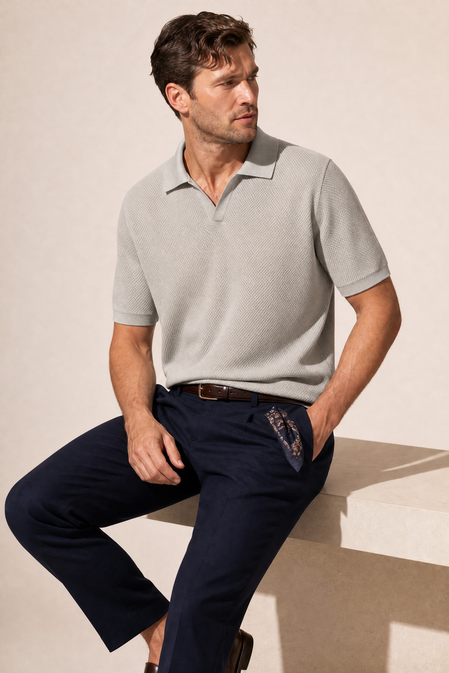 Mulberry Silk Mens Polo Shirt